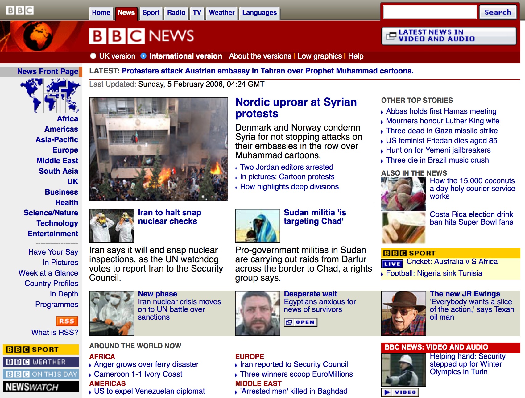 BBC.co.uk homepage (2006)